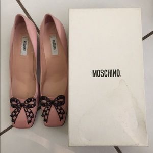 Moschino Pink Satin Stone Bow Sz 40